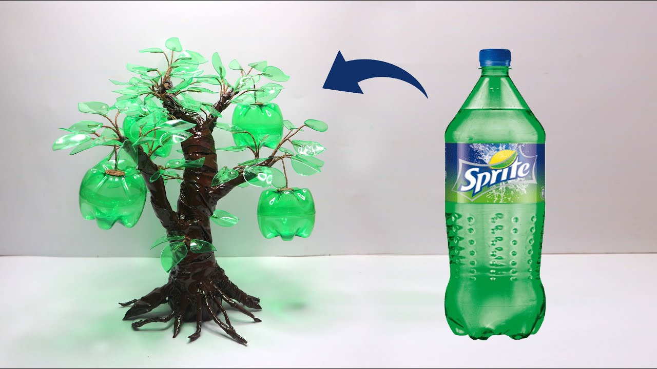 Easy making Bonsay Apple Tree from Plastic Bottle Best out of waste | Bonsay botol plastik