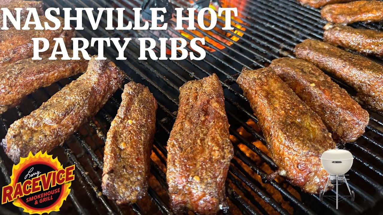 Nashville Hot Spare Ribs On The Weber Kettle | Individual Party Ribs | Spicy and Delicious!!
