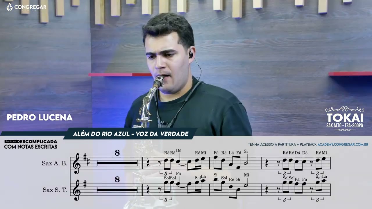 Além do Rio Azul (Voz da Verdade) | Partitura Descomplicada com Notas para todos os Saxofones