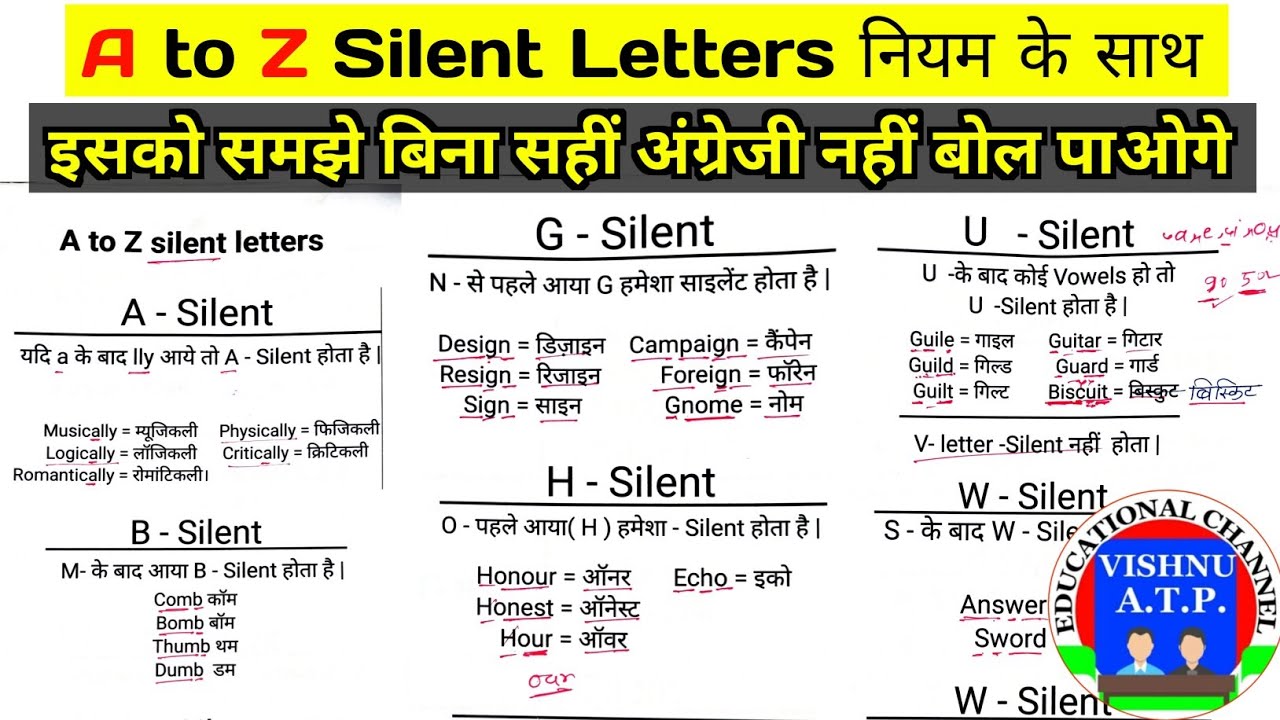 A to Z Silent Letters Rule | सही अंग्रेजी पढ़ना और लिखना कैसे सीखें? Learn English