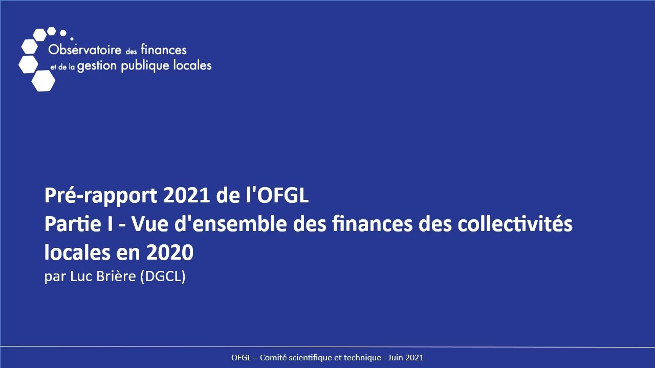 Pré-rapport 2021 de l'OFGL - Partie I : Vue d'ensemble des finances locales en 2020
