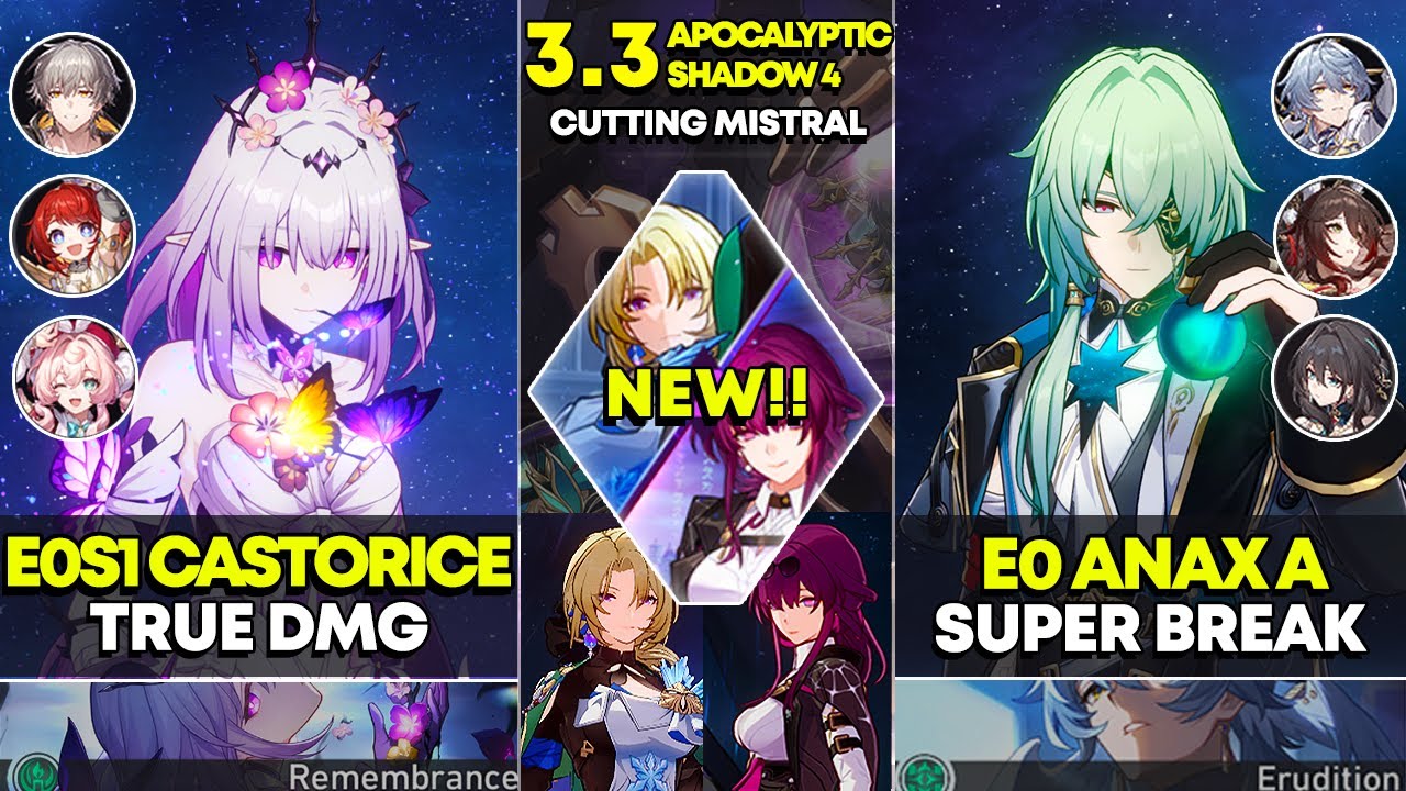 NEW Apocalyptic Shadow 4 | E0S1 Castorice True DMG & E0 Anaxa Super Break | Honkai Star Rail 3.3