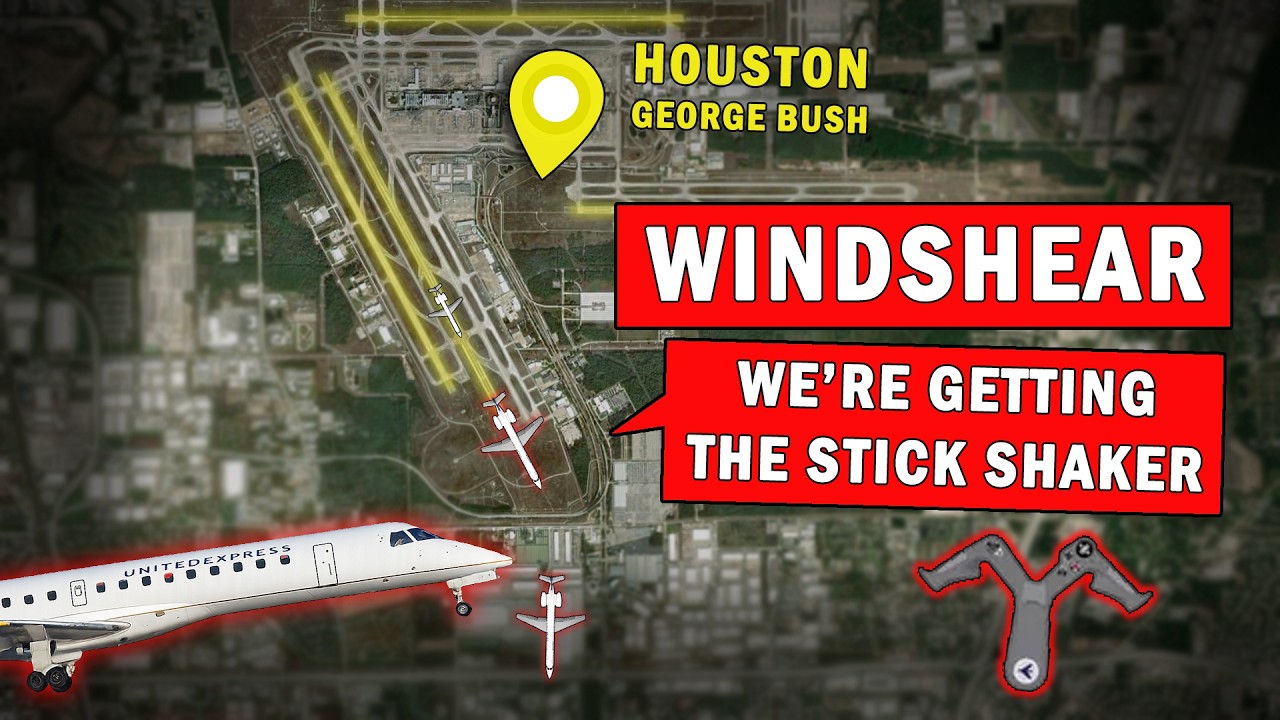 Windshear + Stick Shaker on Takeoff | Bad Weather at Houston!