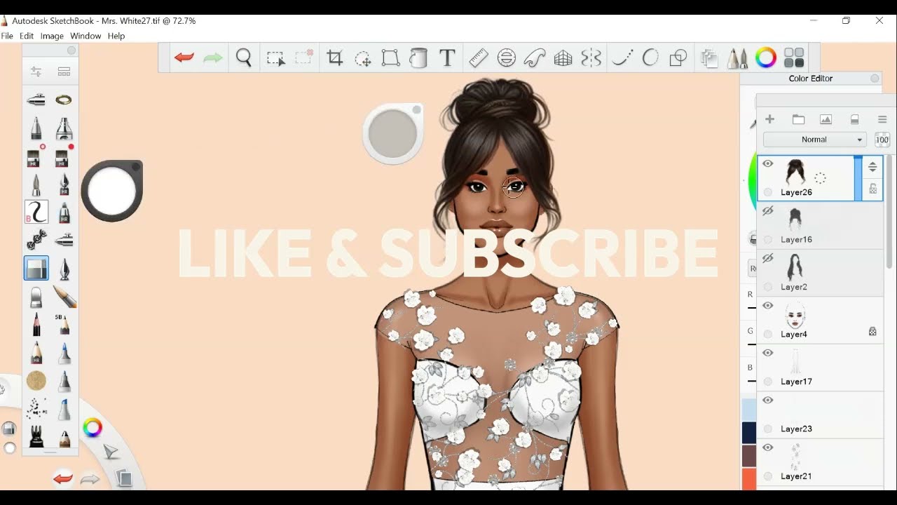 fashion illustration: drawing a simple wedding dress