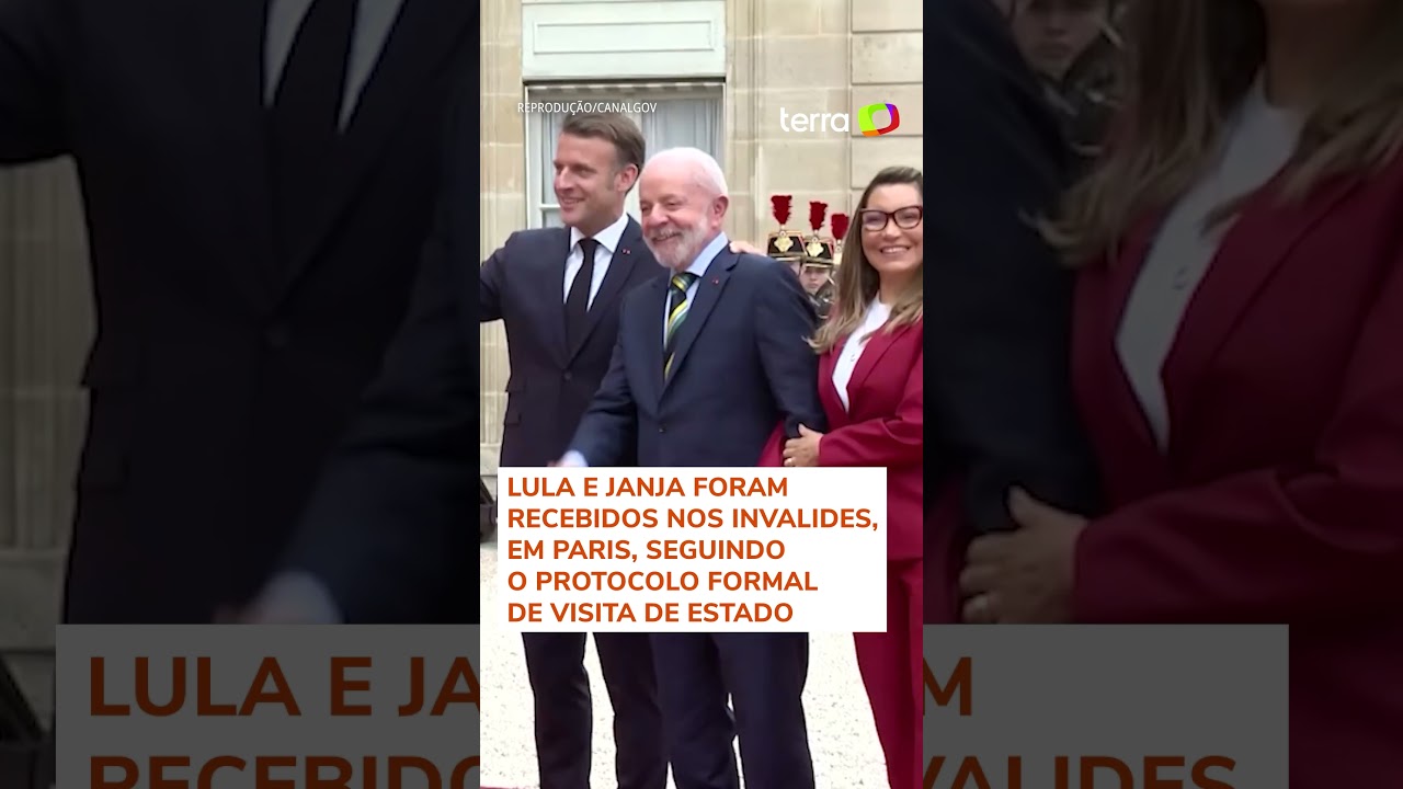 Lula e Janja s&atilde;o recebidos pelo presidente da Fran&ccedil;a, Emmanuel Macron #shorts