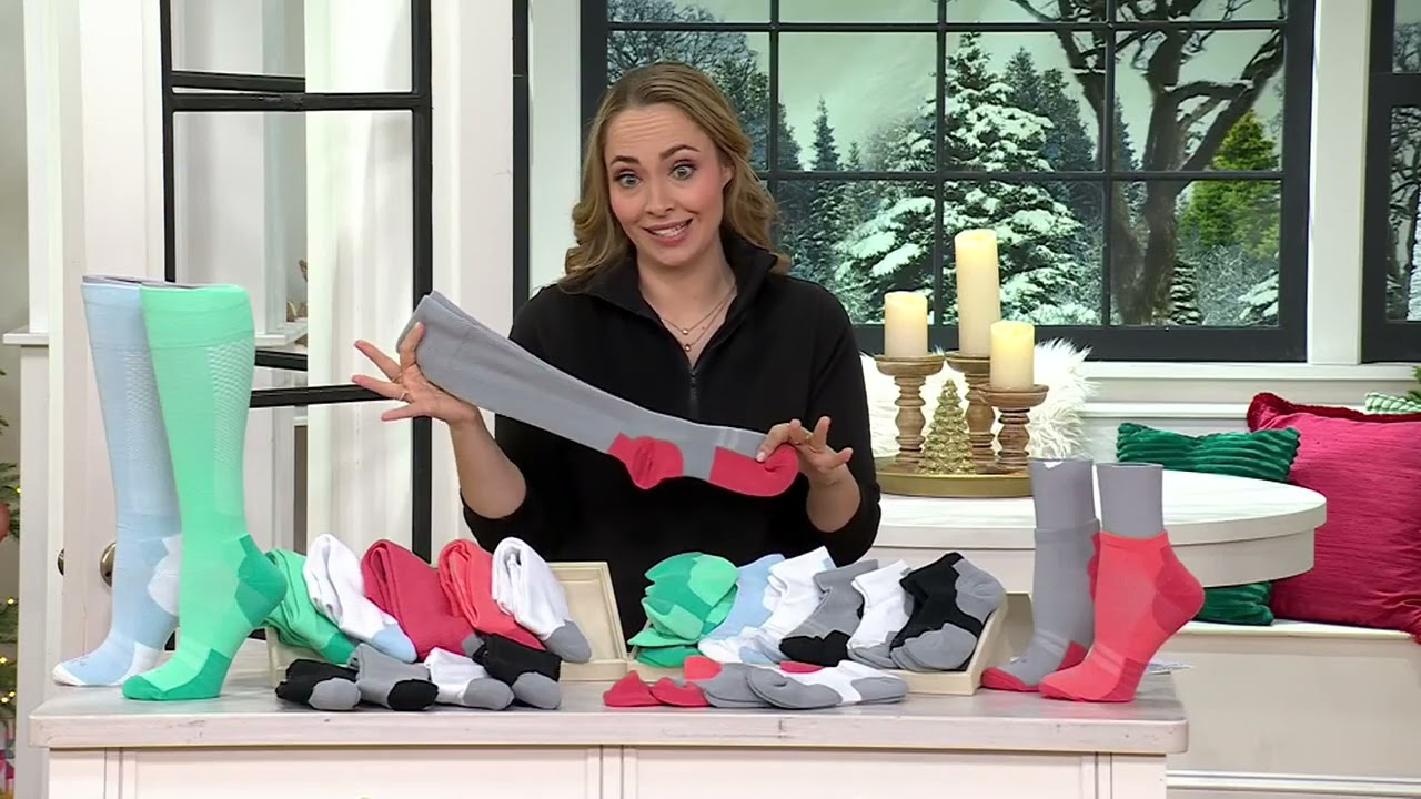 Tommie Copper Set of 4 ErgoFit Ankle and OTC Socks on QVC