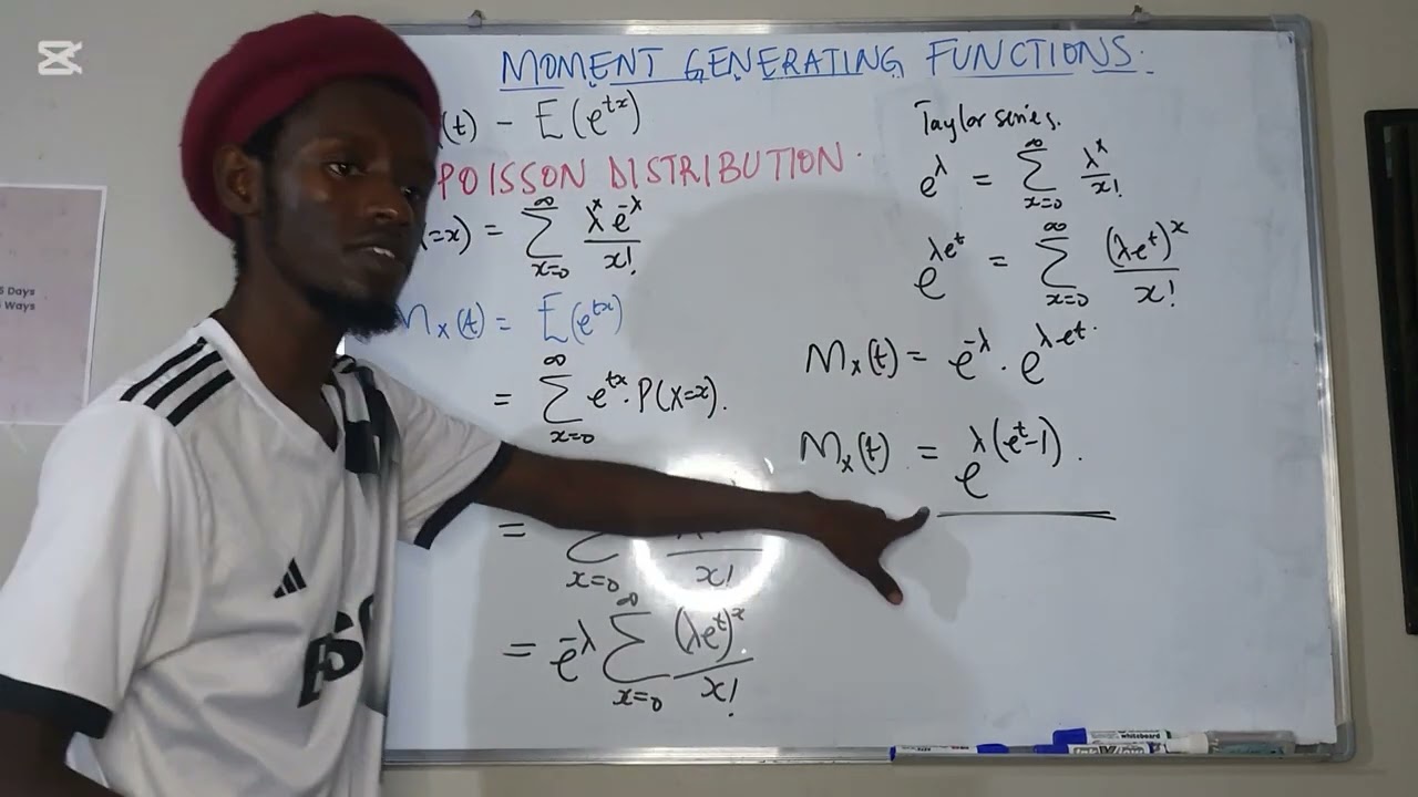 moment generating function of a poisson distribution