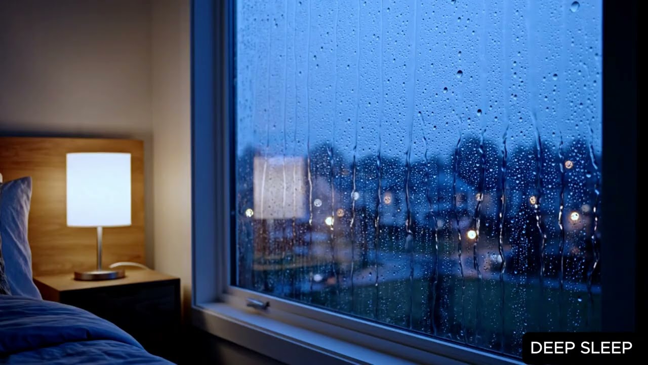 Night Rain Sounds on Window 🌧️ Sleep Fast, Relax Deep, Insomnia Relief
