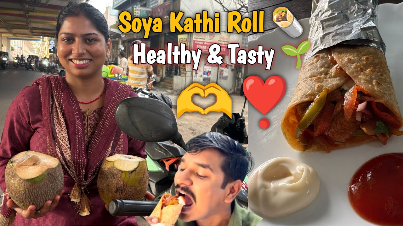 High Protein Soya Kathi Roll 🌯 | Vegetarian Protein Bomb 💪 #streetfood #vegrecipe #protein #healthy 