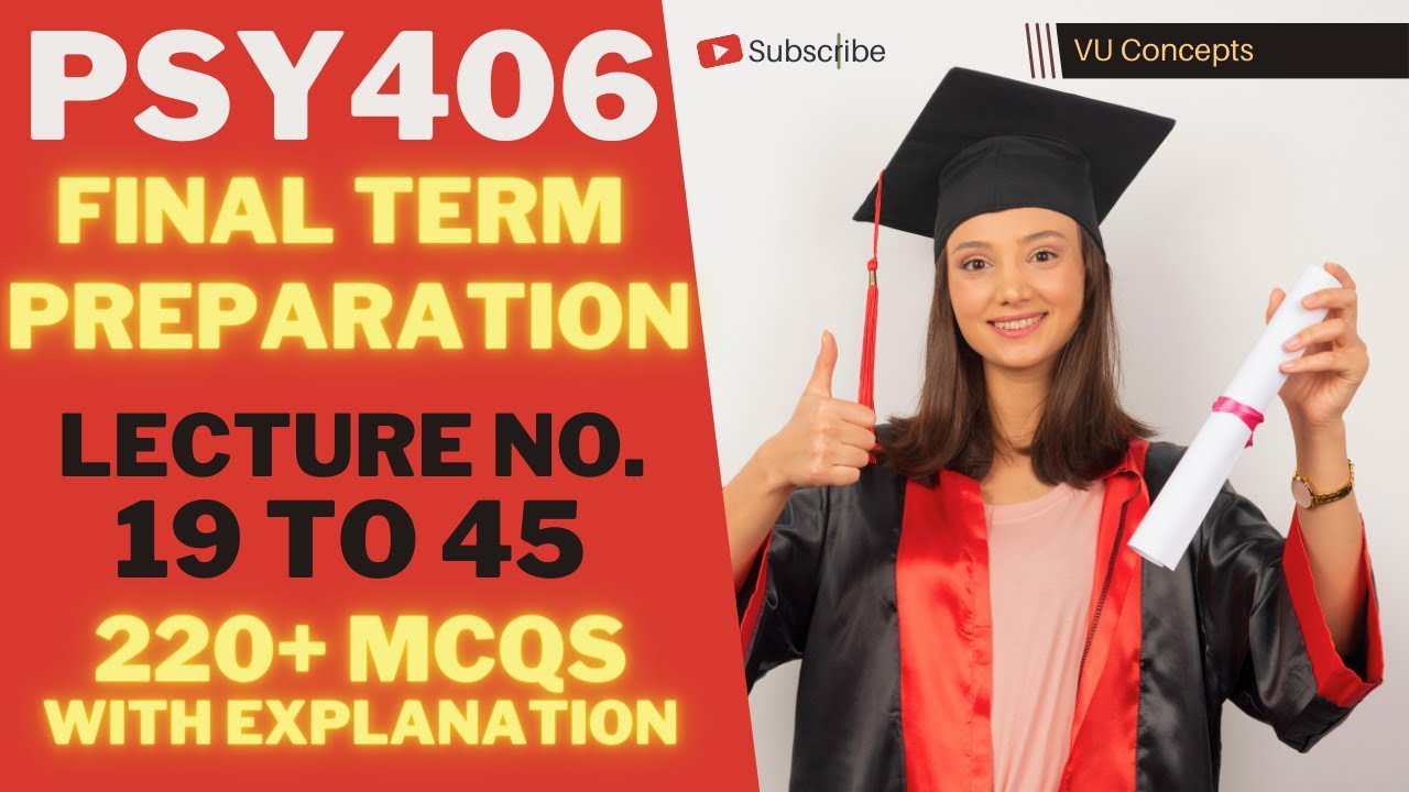 Psy406 final term important mcqs|Psy406 final term preparation|#virtualuniversity