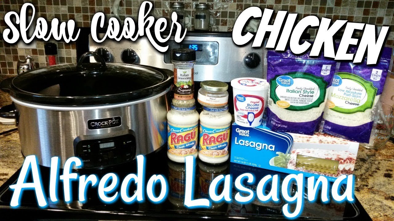 SLOW COOKER CHICKEN ALFREDO LASAGNA~FOODIE FRIDAYS!
