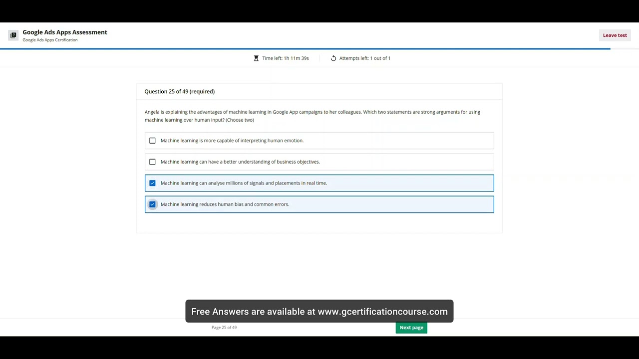 Google Ads Apps Certification Exam Answers | 100% Score | Live Pass | June 2025