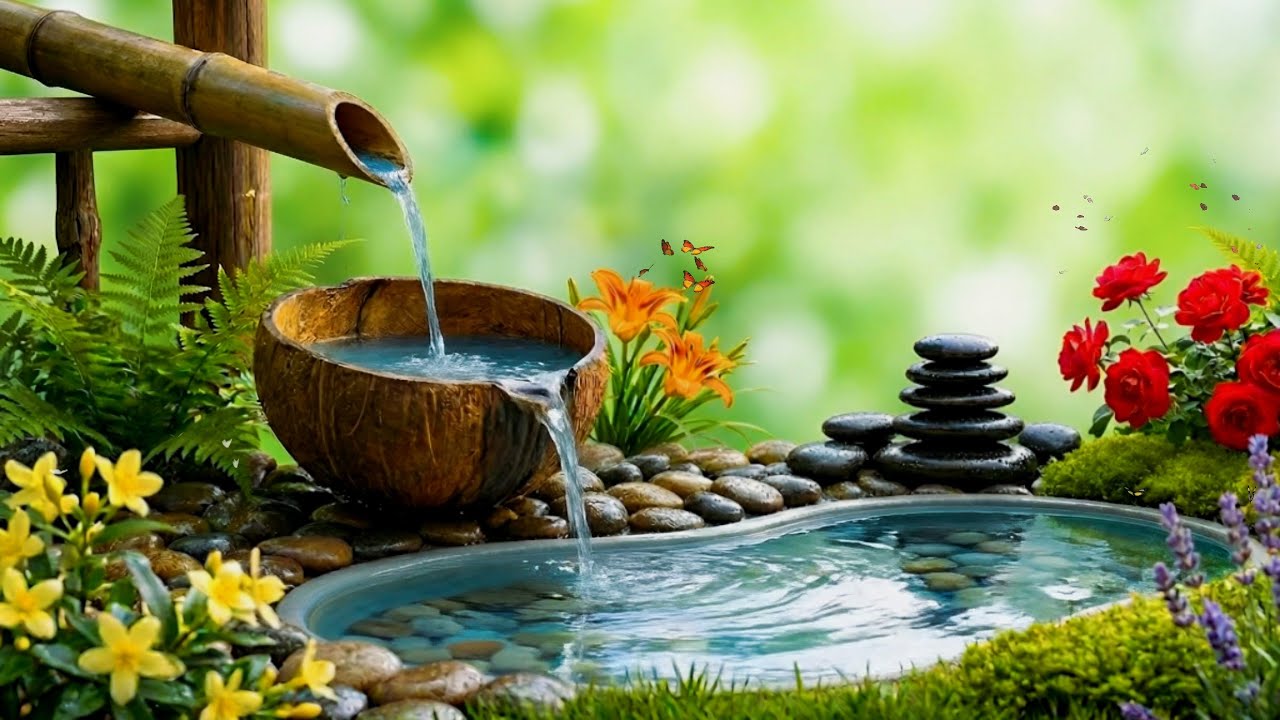 Beautiful Piano & Gentle Water Sounds💧Stress Relief🍀Relaxing, Sleep Music - Reduce Anxiety, Insomnia