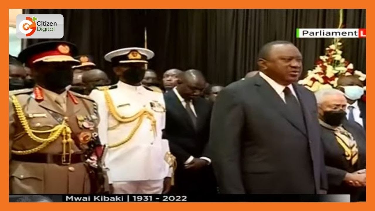 President Uhuru Kenyatta leads country in public viewing of the late Mwai Kibaki’s body