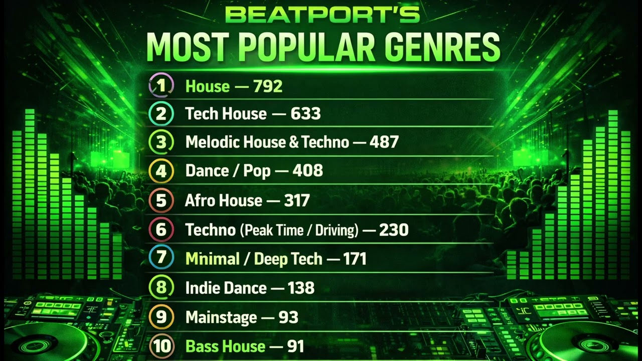 Top 10 Most Popular Beatport Genres Right Now 🔥 Electronic Music Ranking