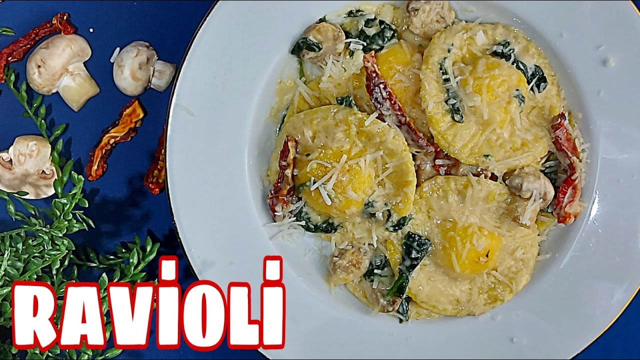 RAVİOLİ TARİFİ🔝MAKARNA NASIL YAPILIR 👍EN NEFİS İTALYAN RAVİOLİYİ 🔝 EASY RAVIOLI RECIPE 🍝