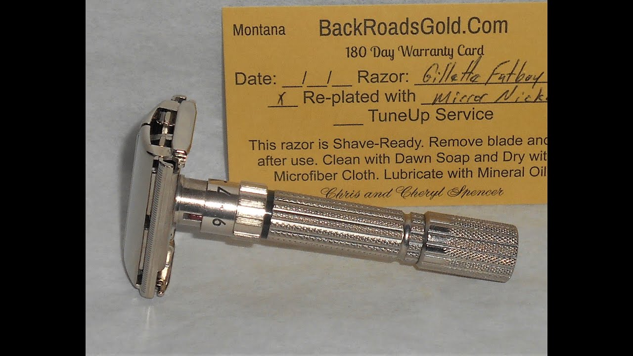 Gillette FatBoy Razor 1961 Adjustable TTO Replated Bright Nickel G1