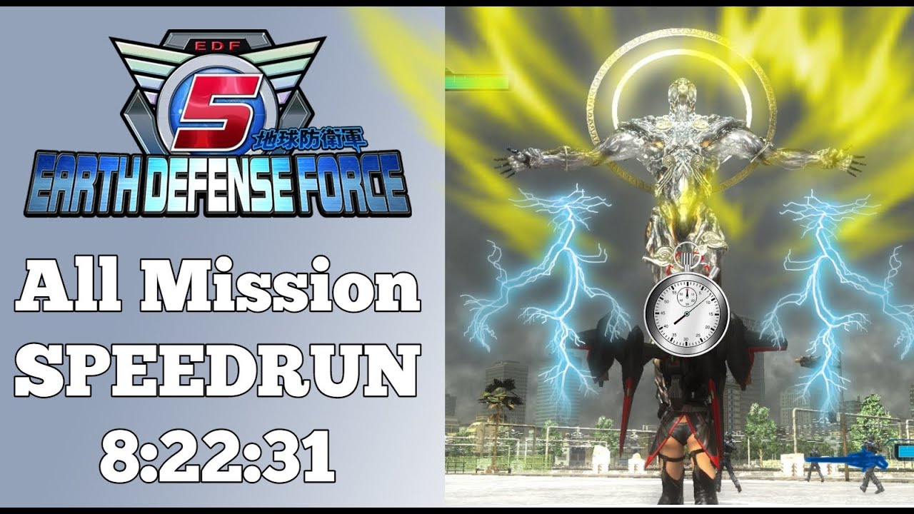 Earth Defense Force 5 👽🤖🌎 | All Missions Speedrun (1-110) | 12/16/2018 | 8:22:31