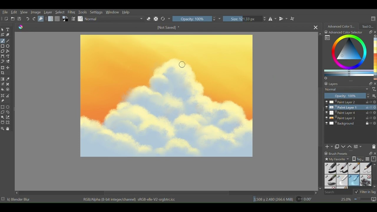 how to paint clouds - digital painting tutorial