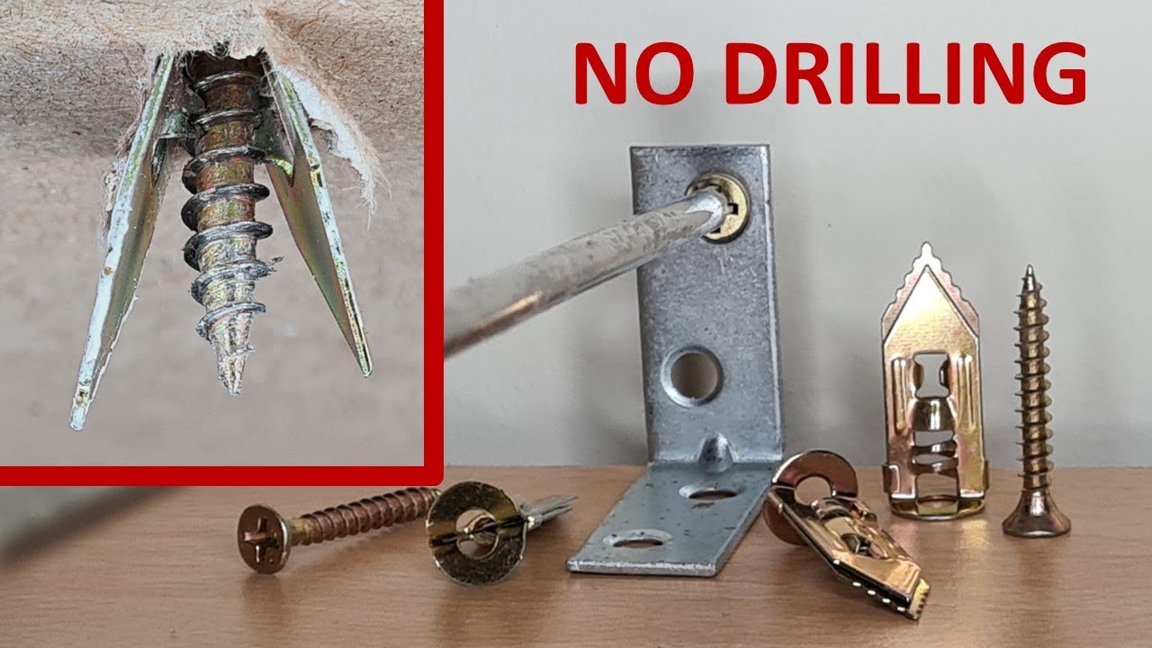 Plasterboard fixing installation - no drilling required