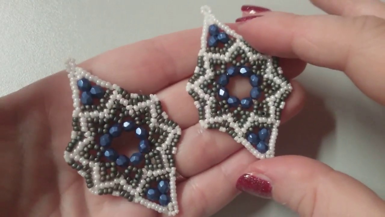 Tutorial orecchini Ishtar con rocailles e mezzo cristalli