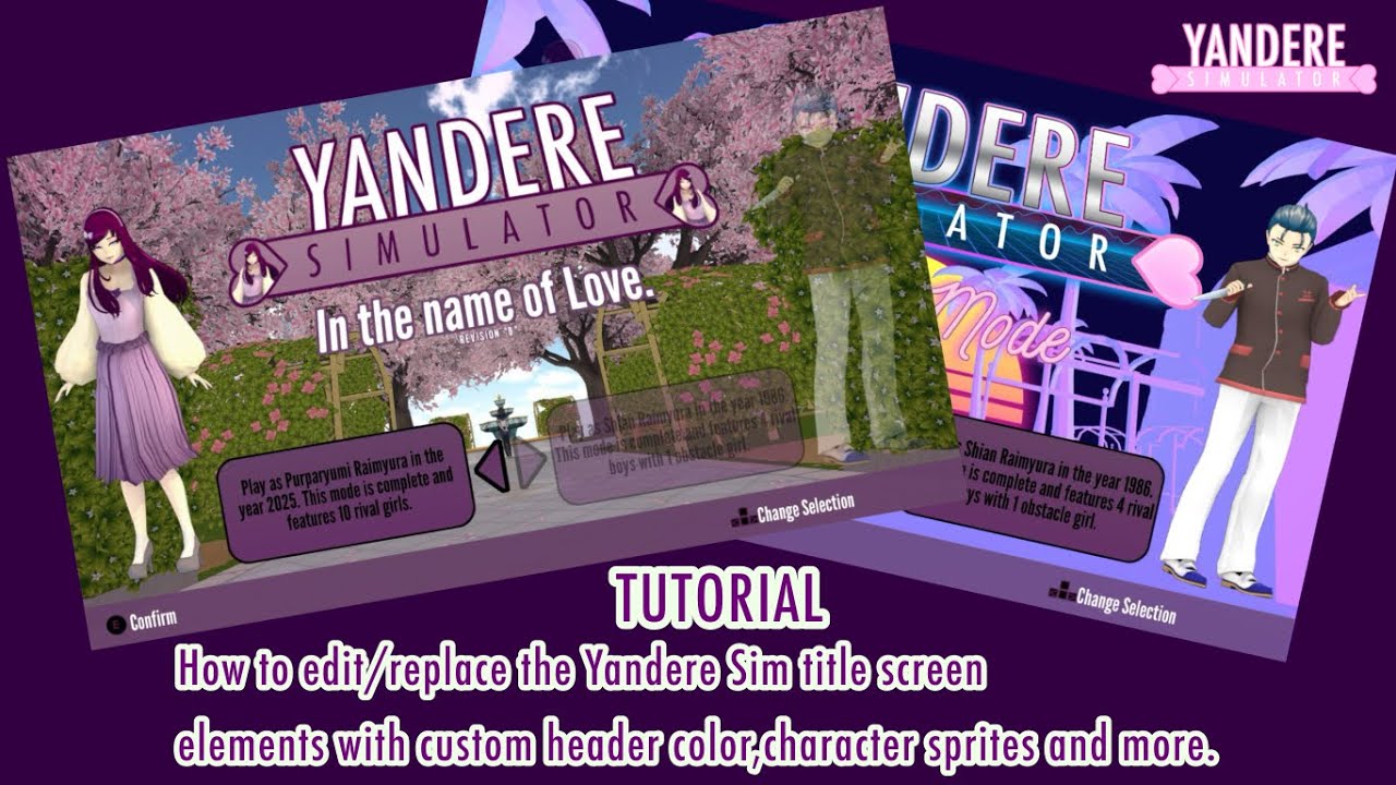 TUTORIAL|How to change the title screen with custom elements|Yandere Simulator 💚