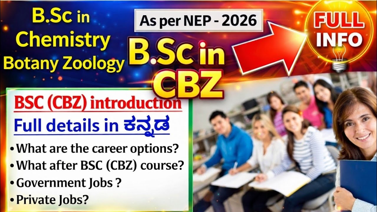 What after BSC CBZ Course Full Details in Kannada || Career Options after Bsc CBZ chemistry botany