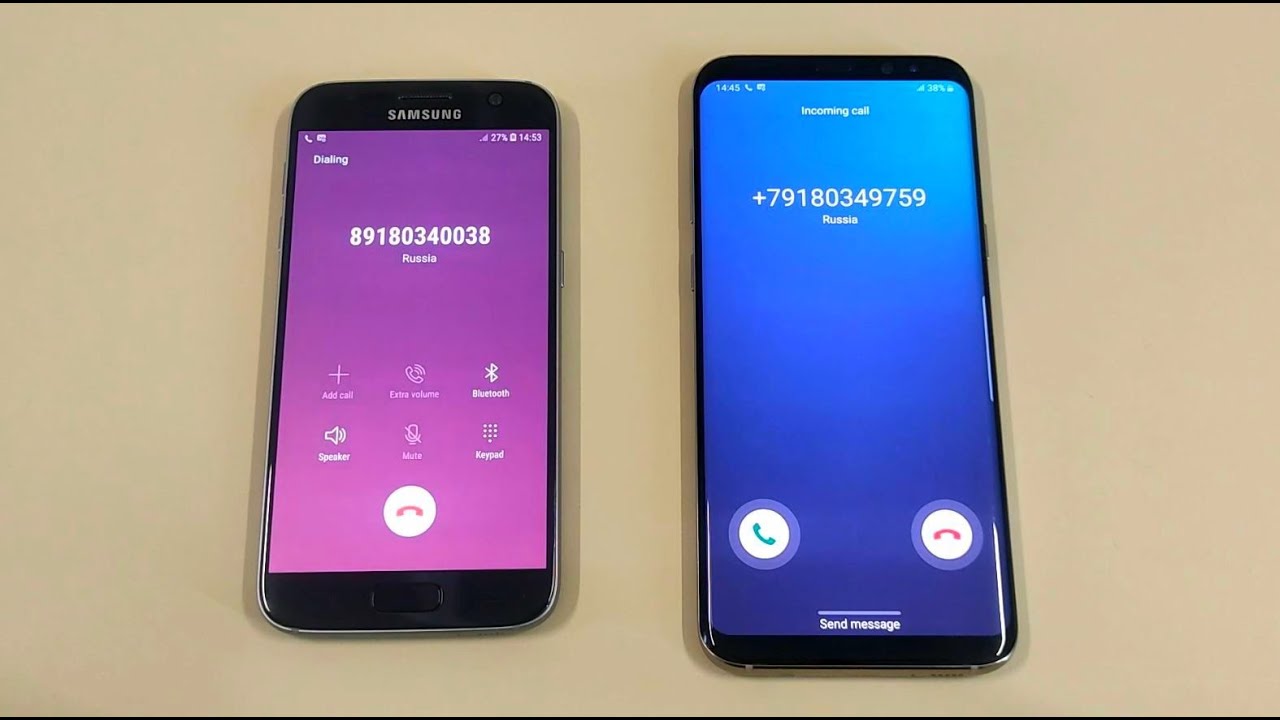 Samsung Galaxy S8 Plus + S7 Incoming call & Outgoing call at the Same Time