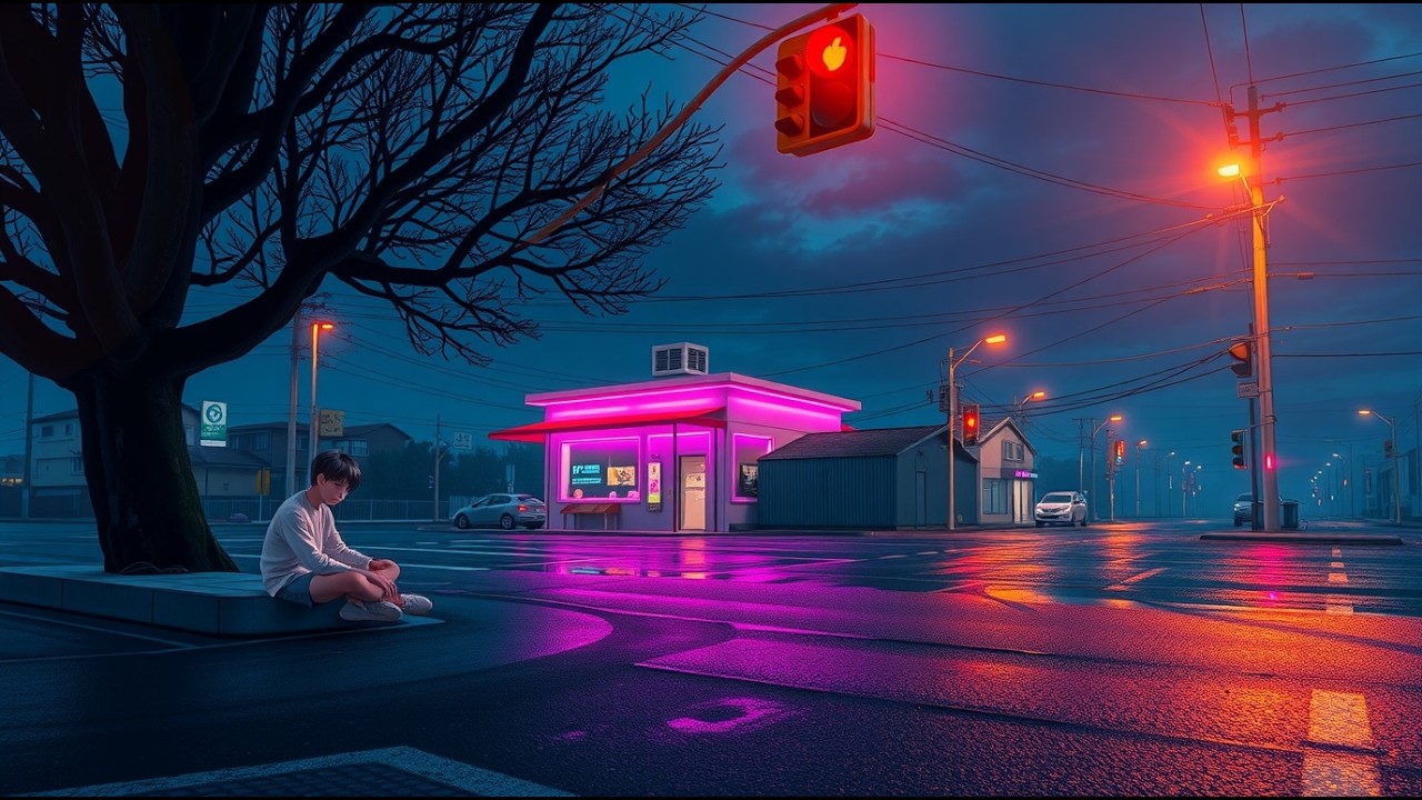 A Calm Empty Street Straight Out of the 80s ☔ Tokyo Lofi for Sleep & Study