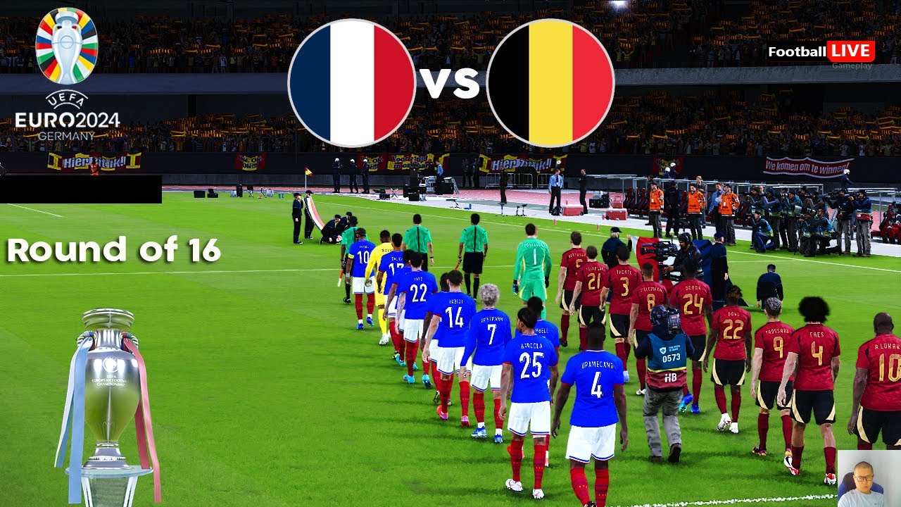 France Vs Belgium - UEFA Euro 2024 - Round of 16 | Full Match All Goals | PES Realistic Gameplay