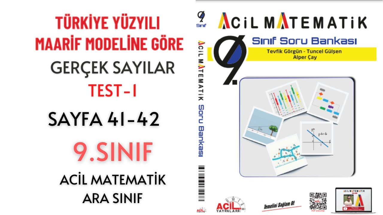 9.Sınıf Soru Bankası 1.TEMA Gerçek Sayılar Test-1 (Sayfa 41-42)