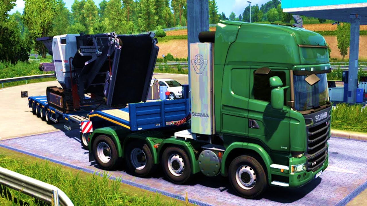 TRADEAU SCIANIA Dilivery Mobile Crusher from Lille to Bratislava I Euro Truck Simulator 2#est2