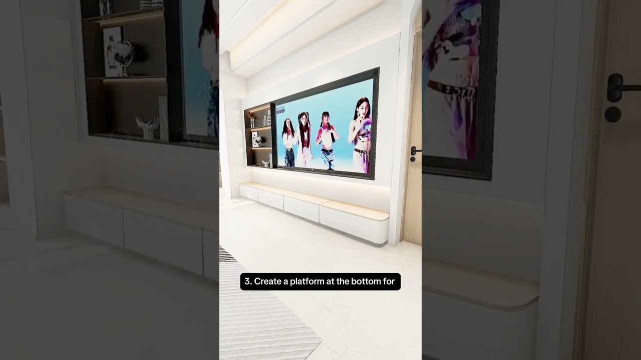 Turn a door on the TV wall into a design feature! 🚪✨ Seamless, simple, and sophisticated.