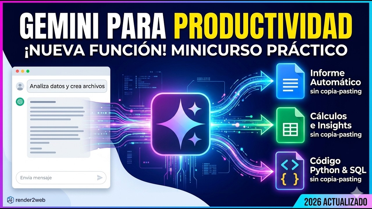 Gemini para Productividad Minicurso Pr&aacute;ctico Docs, Sheets y C&oacute;digo