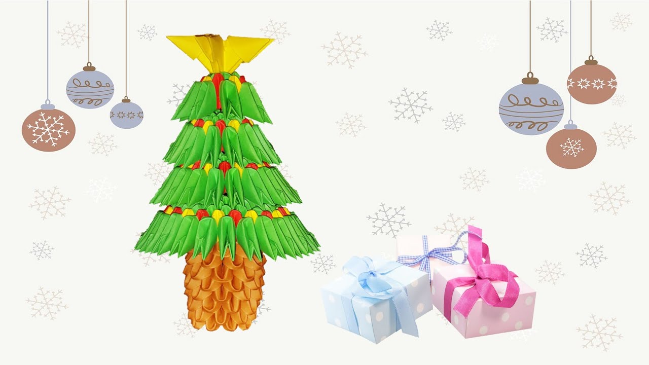 3D Origami Weihnachtsbaum Tutorial (Deutsch) - 3D origami christmas tree tutorial