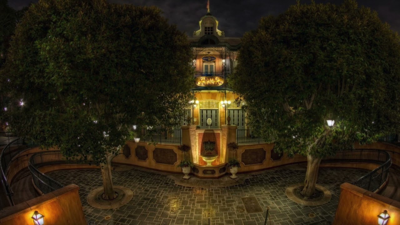 Pirates of the Caribbean Queue Music (Pirates Overture) 1 Hour Loop W/ Water Flow Queue Music