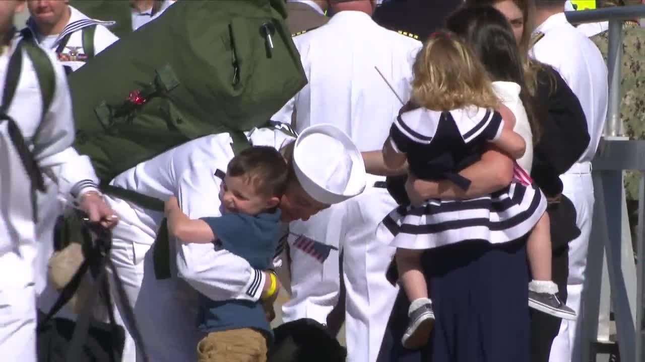 Families reunite after USS Gerald R. Ford comes home