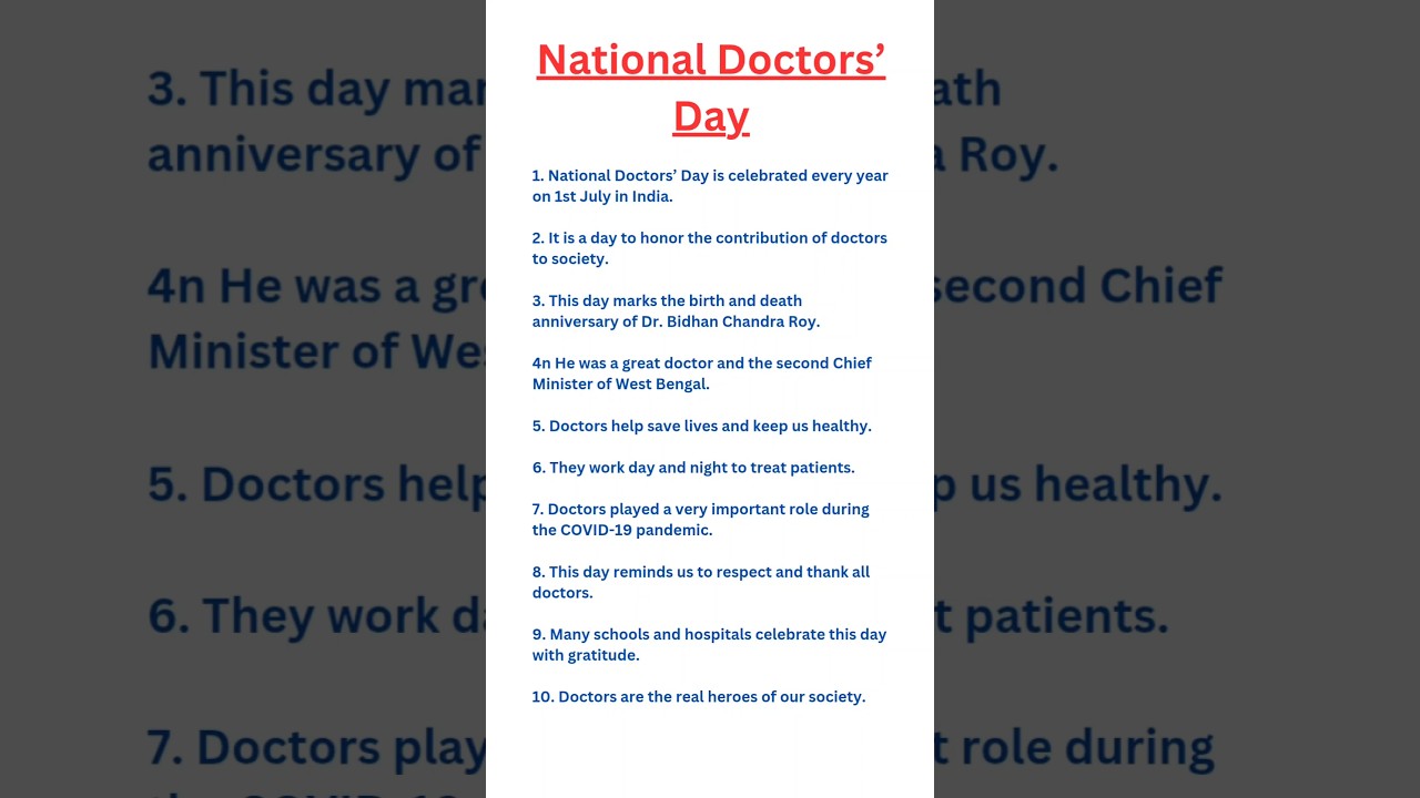 10 lines on National Doctors&rsquo; Day #shorts