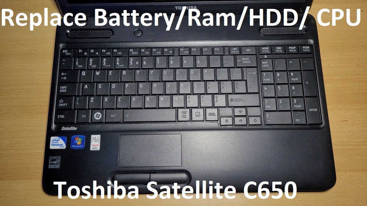How to replace Battery/RAM/HDD/Thermal paste/CPU in the Toshiba Satellite C650 laptop