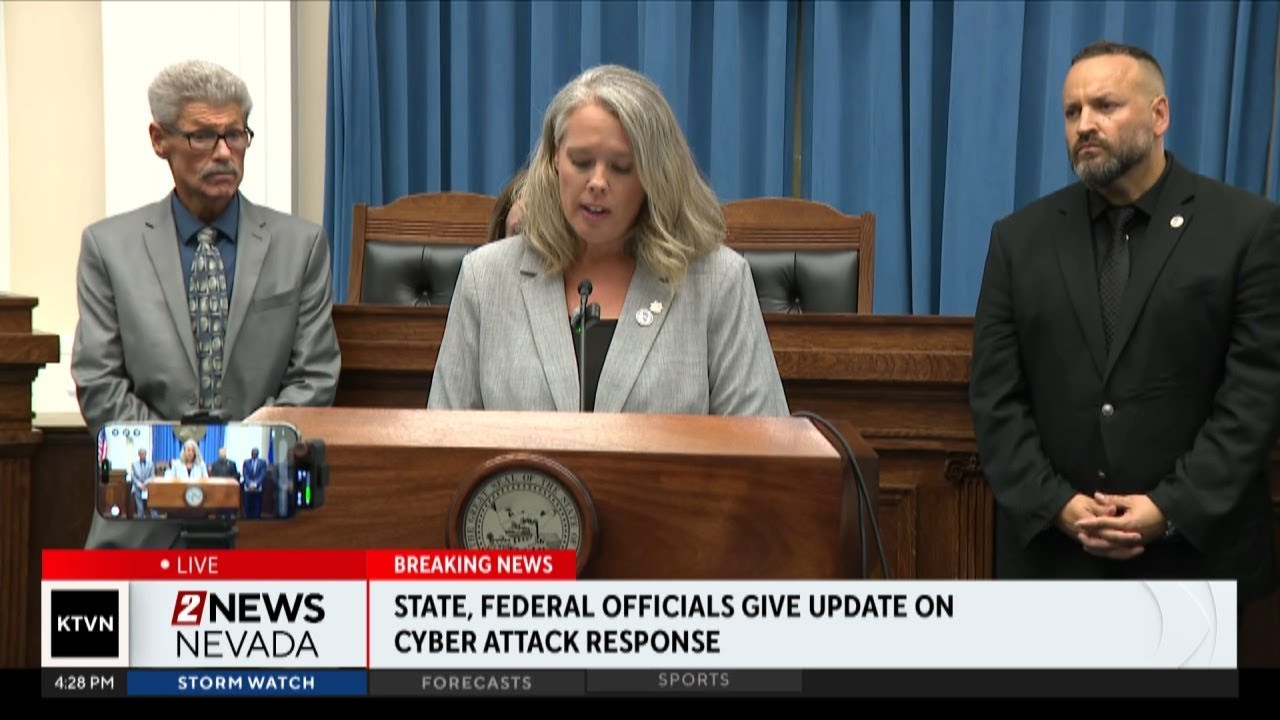 Press conference on statewide cyberattack