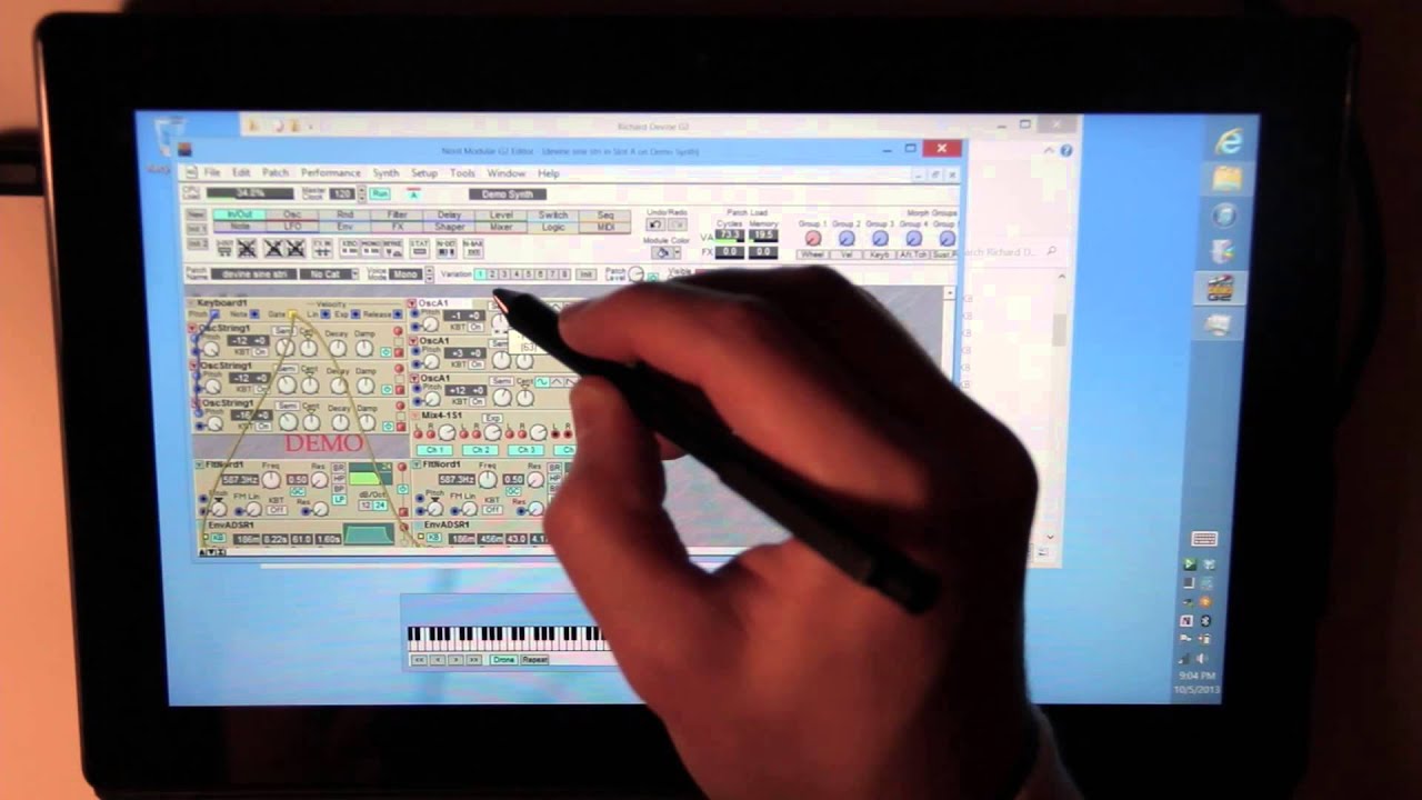 Редакторы Clavia Nord Modular (и G2) + демонстрация Microsoft Surface Pro