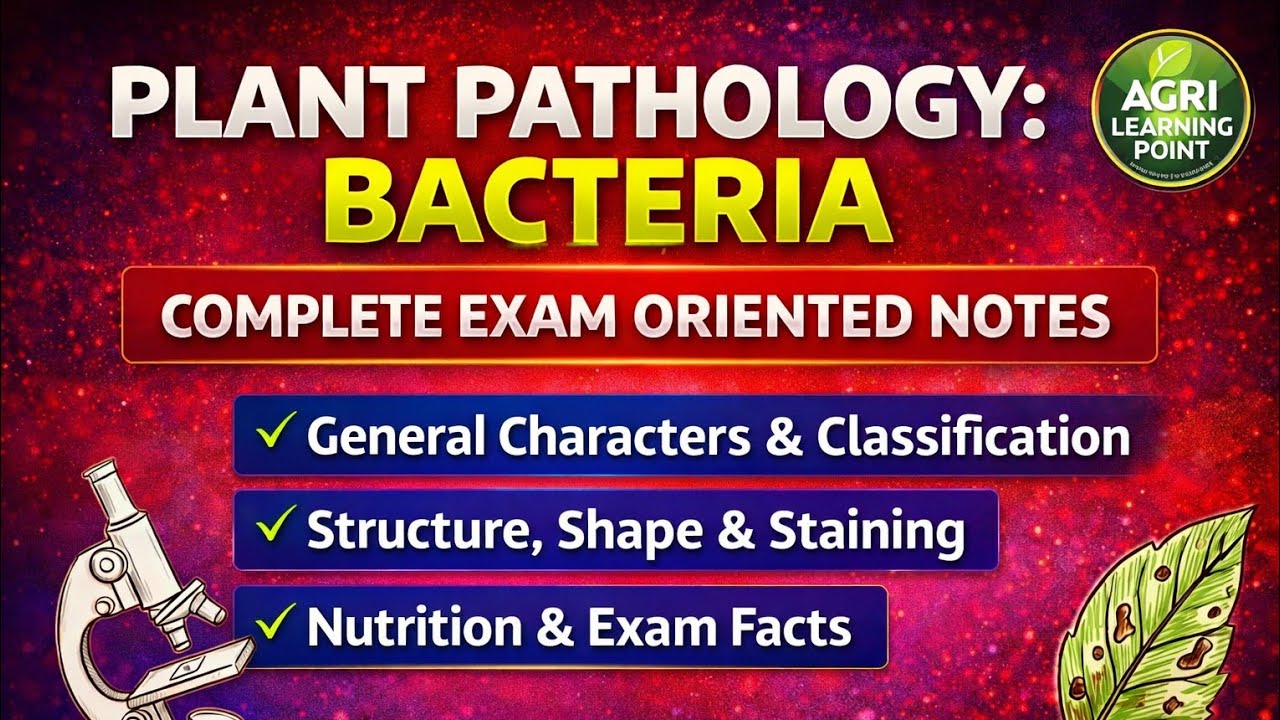Plant Pathology: Bacteria 🌾 |Exam  Notes | Classification, Structure & Nutrition | IBPS AFO | ICAR