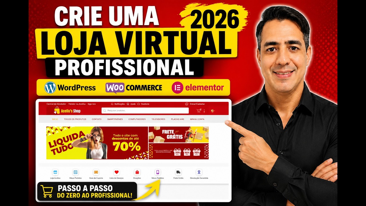 Crie uma Loja Virtual Profissional com WordPress WooCommerce e Elementor Tutorial Completo 2025
