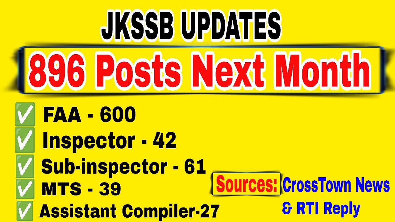 JKSSB 896 Posts