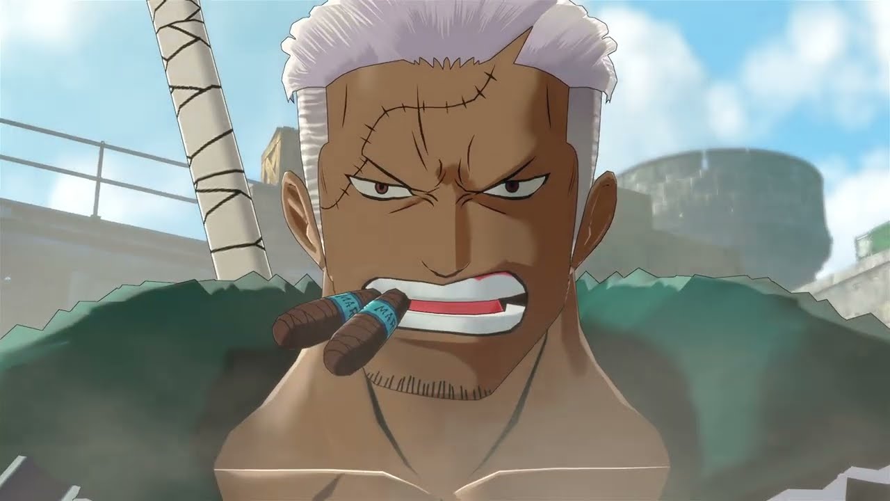 One Piece World Seeker Gameplay Beating Up Pirates & Marines Including Smoker Boss Fight