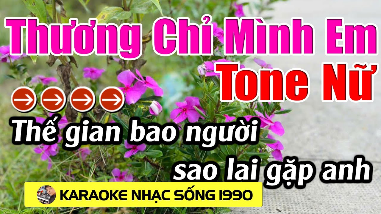 Thương Chỉ Mình Em - Karaoke Tone Nữ - Karaoke Nhạc Sống 1990 - Beat Mới