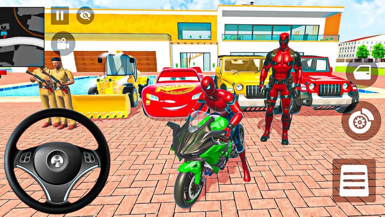 🐝 Indian Thift Auto Android Game 🌿 SuperMan & Spiderman Game😍G- Wagon & McQueen Car & Bike Showroom