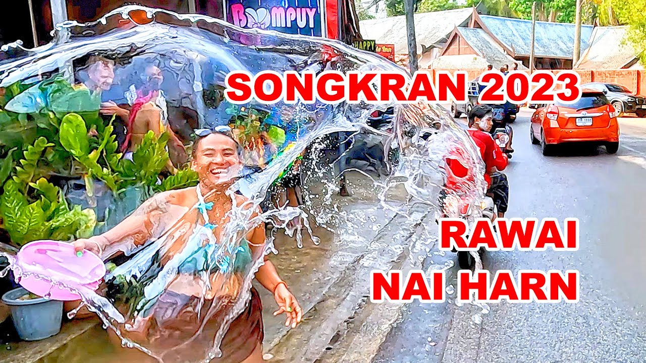 SONGKRAN 2566 - THAI NEW YEAR 2023 IN PHUKET, RAWAI BEACH. สงกรานต์ 2566 ภูเก็ต