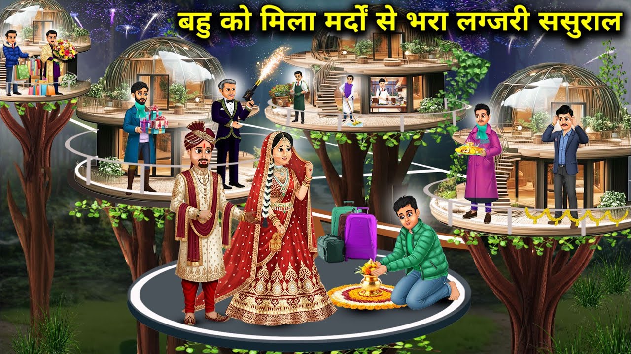 बहु को मिला मर्दों से भरा लग्जरी ससुराल||Cartoon Videos||The bridge got a luxurious in laws house..!