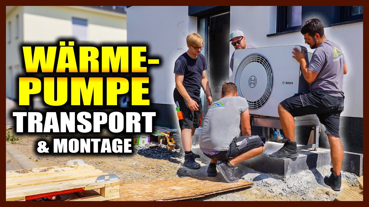WÄRMEPUMPE für'n NEUBAU - Transport & Montage vom Außengerät | AUSBAU-VLOG #05 | Home Build Solution